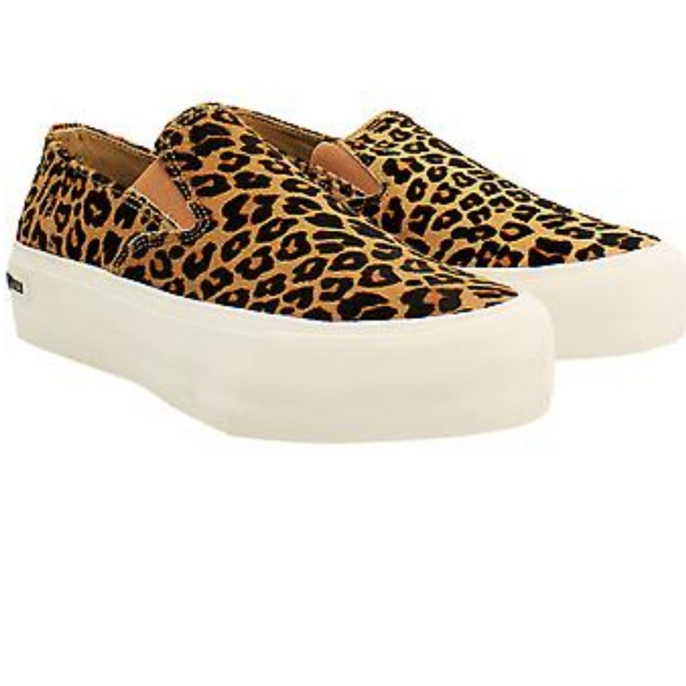 Seavees Baja Platform Standard Slip-On Brown Synthetic Womens Plimsolls